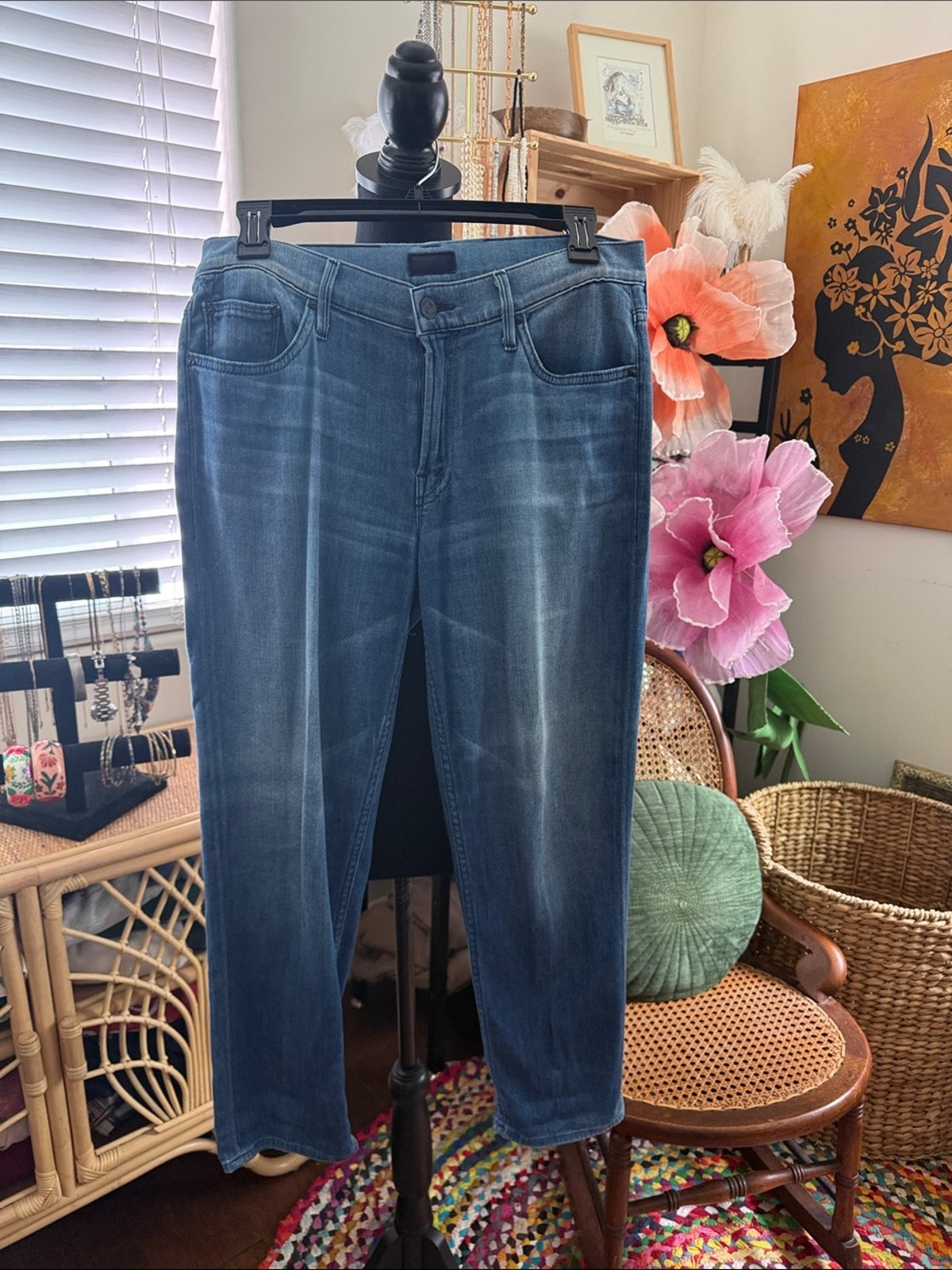Mother The Dropout Coastline Wash Zip Fly Soft Denim Jeans